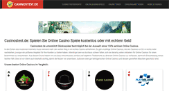 Desktop Screenshot of casinostest.de